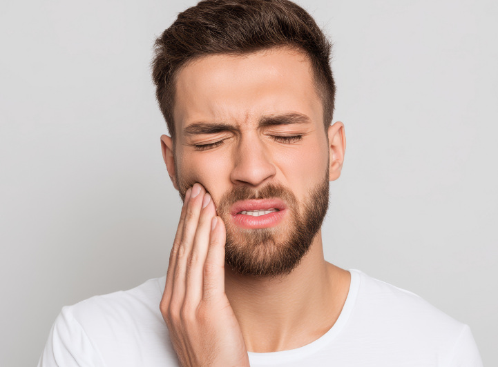 Man with toothache